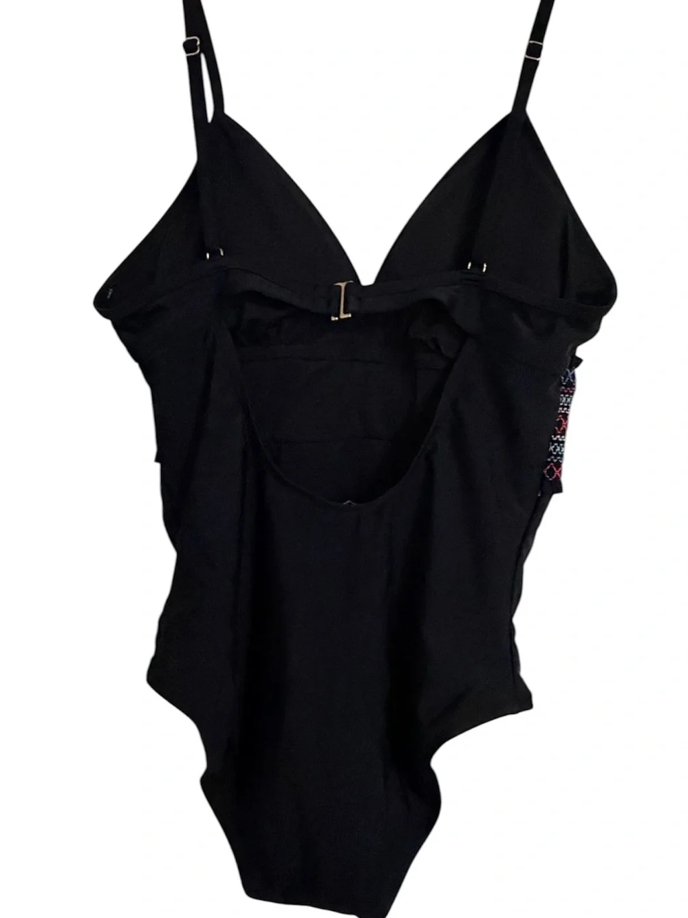 Dip NWT Black One-Piece Swimsuit with Multicolor Band -L